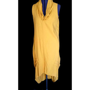 For Cynthia cowl neck chartreuse dress, Medium
